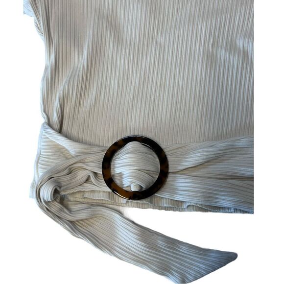 Lovers + Friends  | Cream Lynn Buckle Belt Crop Top M - Picture 5 of 11